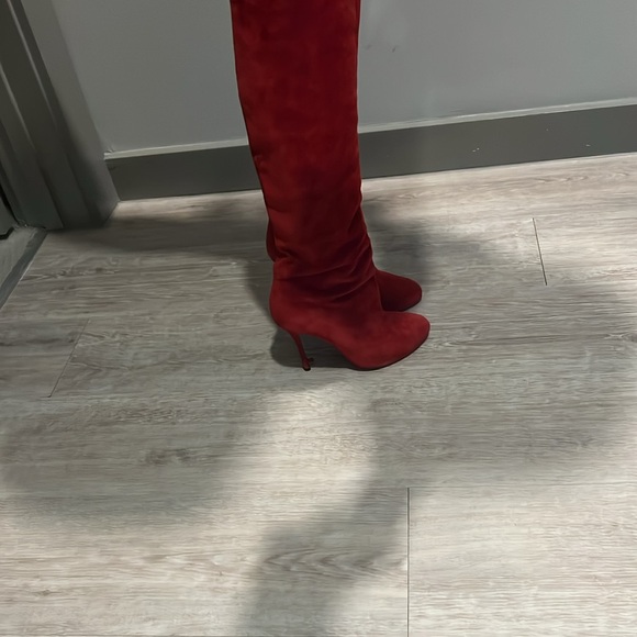 Christian Louboutin Red Heeled Boots - Picture 6 of 6